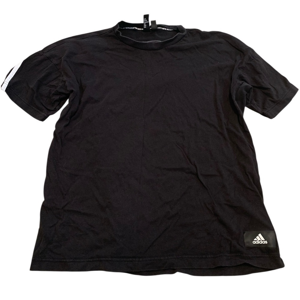 Adidas Black Recycled Cotton T-Shirt Size Medium